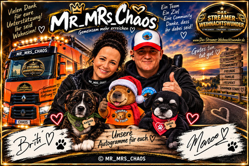 MR_MRS_CHAOS Autogrammkarte ♥ Brití & Marco – Das Streamer Weihnachtswunder 2026